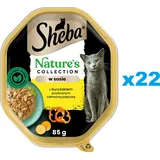 Sheba Nature’s Collection 22x85 g: Nassvollnahrung für adulte Katzen mit Huhn und Paprika in Sauce