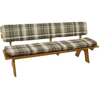 DEGAMO Auflagenset SEATTLE für Bank 4-sitzer 195cm, grau/beige kariert,