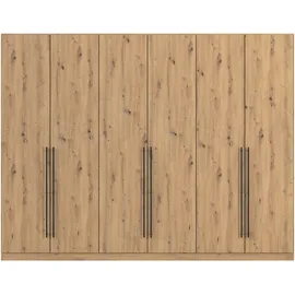 Rauch Kleiderschrank RAUCH "Drehtürenschrank Schrank Garderobe Wäscheschrank Schlafzimmer AVOLA", braun (eiche artisan), B:271cm H:229cm T:54cm, Holzwerkstoff, Schränke, Kleiderschrank, mit hochwertigen Stangengriffen in Schwarz aus Metall MADE IN GERMANY,