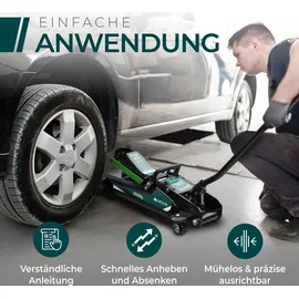CARGO VA Intelligent Vehicle Accessories Rangierwagenheber Stahl 2,5T 85-380 mm grün