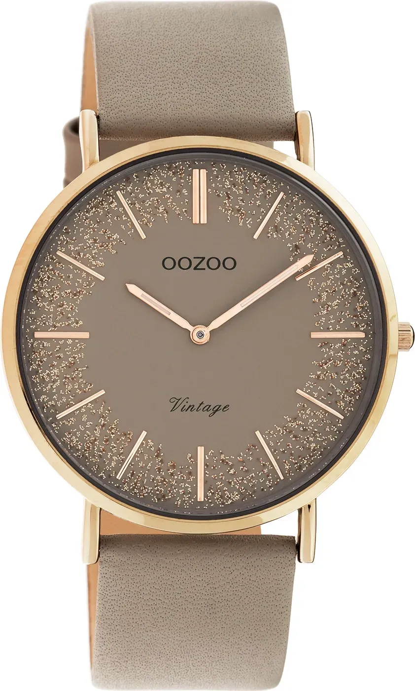 Quarzuhr OOZOO "C20130" Armbanduhren grau (taupe) Damen Quarzuhren Armbanduhr, Damenuhr