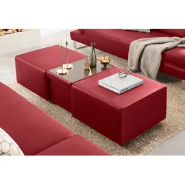 W.Schillig Hocker taboo Leder 130 x 41 x 64 cm Rot