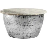 FineBuy Couchtisch Weiß Marmor 60 x 60 x 34 cm