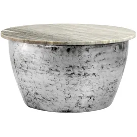 FineBuy Couchtisch Weiß Marmor 60 x 60 x 34 cm