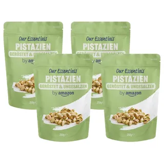 by Amazon Pistazien geröstet & ungesalzen, 250g (1er-Pack) (Packung mit 4)