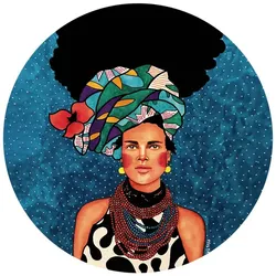 K&L Wall Art Vliestapete »Runde Vliestapete«, Hülya Frauen Portrait bunte, mehrfarbig, matt