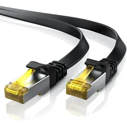 Primewire LAN-Kabel CAT.7, RJ-45 (Ethernet), CAT 7 Flachband U/FTP Gigabit Netzwerkkabel 10 Gbit/s Patchkabel - 25m