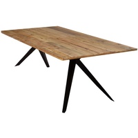 SIT Möbel Tisch 180 x 100 cm | Platte 35 mm Pinie natur | Metallgestell antikschwarz | B 180 x T 100 x H 74,5 cm | 15911-11 | Serie TABLES & CO