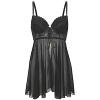 LASCANA Negligé Damen schwarz Gr.85 Cup C