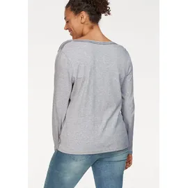 KangaROOS Langarmshirt Packung, 2er-Pack, 2 Stk. Langarm, unifarben oder meliert, Rundhalsausschnitt, blau