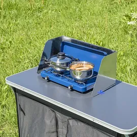 PRO PLUS Koch-Windschutz 3-teilig Stahl faltbar + ausziehbar 38,5/73 x 27 x 24 cm