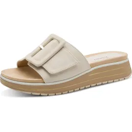 Marco Tozzi Damen Pantoletten mit Klettverschluss Bequem, Beige 39 EU