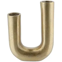 Vase   , gold , Aluminium , Maße (cm): B: 15 H: 20,5 T: 5.0