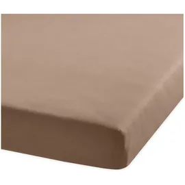 BettwarenShop Spannbettlaken Jersey-Elasthan 120 x 200 - 130 x 220 cm grau