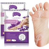 Fußmaske, 2er Pack Fußmaske hornhaut Kallus-Entferner, Peeling-Abzieh-Schwielen abgestorbener Haut, Baby Soft Smooth Touch Feet-Männer, Frauen, Peeling-Fußmaske (Lavendel)