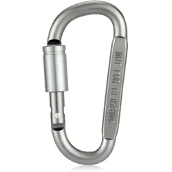 Lixada D-Ring-Karabiner aus Aluminiumlegierung, Schraubverschluss, Haken zum Aufhängen, Schnalle, Schlüsselanhänger für Camping, Wandern silber