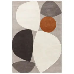 Kadima Design Wohnzimmerteppich 100% Wolle | 200x290 cm, 2200 g/m2 Flordichte | Grau/Beige/Terrakotta | Komfortabel, Stilvoll | ELAN-Mouzon Kollektion
