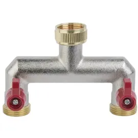 Bradas 2-Wege Verteiler 3/4" silber