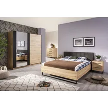 Home Affaire Schlafzimmer-Set HOME AFFAIRE "Sardinia", braun (artisan eiche), B/H: 160cm x 200cm, Schlafzimmermöbel-Sets, aus FSC-zertifiziertem Holzwerkstoff, Made in Europe