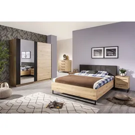 Home Affaire Schlafzimmer-Set HOME AFFAIRE "Sardinia", braun (artisan eiche), B/H: 160cm x 200cm, Schlafzimmermöbel-Sets, aus FSC-zertifiziertem Holzwerkstoff, Made in Europe