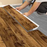 Fliesenaufkleber Dunkle Holzmaserung Klebefliesen Küche Pvc Klebefliesen Küche,Wasserfest Fliesenaufkleber Bad,Küchenrückwand Selbstklebend Leicht Zu Schrubben 5 Stück(15x90cm)