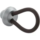 Technik Team Möbelknopf Valverde, Leder Messing verchromt matt - dunkelbraun/verchromt matt
