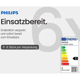 Philips LED-Birne 60 W E27 warmweiß 6 St.