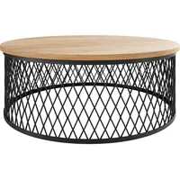 Mirjan24 Couchtisch, Eiche, Rund,Rund, 75x30x75 cm, Wohnzimmer, Wohnzimmertische, Couchtische