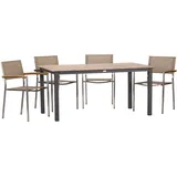 ACAMP Skye Garten-Essgruppe 5-tlg. Tisch Acaplan 160 x 90 cm beige/grau/silber
