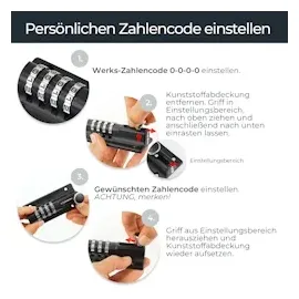 HMF Riegelschloss 3591-09, Türriegel mit 4-stelligem Zahlencode aus Zinklegierung, 12,2 x 4 x 4,8 cm, Silber