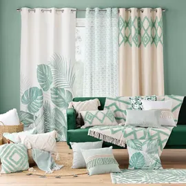 bricoline Douceur d ́intérieur Zierkissen, Grün, Naturmaterialien, 40x40 cm,