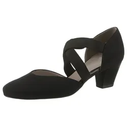 Spangenpumps ARA "TOULOUSE", Damen, Gr. 5 (38), schwarz, Textil, unifarben, elegant, Schuhe, Abendschuh, Festtagsschuh, Trichterabsatzmit elastischen Riemchen