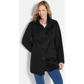 GOLDNER Langmantel GOLDNER "Stepp-Winterjacke mit Kapuze", Damen, Gr. 54, schwarz, Obermaterial: 50% Polyester PES. 50% Wolle mw., figurumspielend, Mäntel, Mit hochwertigem Twillfutter
