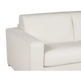 vente-unique Schlafsofa mit Matratze 3-Sitzer - 100% Büffelleder - Weiß - Matratze 20 cm - DELECTEA II
