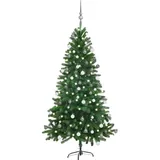 vidaXL Künstlicher Weihnachtsbaum mit Beleuchtung & Kugeln Grün 150 cm