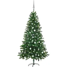vidaXL Künstlicher Weihnachtsbaum mit Beleuchtung & Kugeln Grün 150 cm