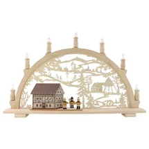 Lenk und Sohn Schwibbogen Lichterbogen Fachwerkhaus Sternsänger beige/weiß 230V