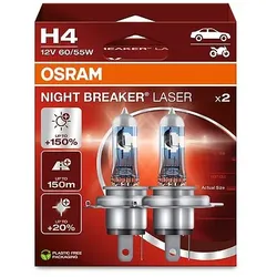 OSRAM NIGHT BREAKER LASER 64193NL-2HB H4 P43t 12V 60/55W