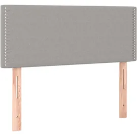 vidaXL Boxspringbett mit Matratze & LED Hellgrau 90x200 cm Stoff