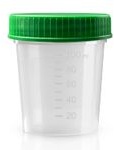 Urinprobenbecher 125 ml mit grünem Schraubdeckel