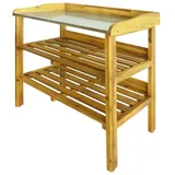 vidaXL Pflanztisch mit 2 Ablageböden Akazie