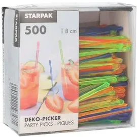 Papstar Party-Picker 8 cm 500 St. Blau/Gelb/Grün/Orange/Rot/Mehrfarbig