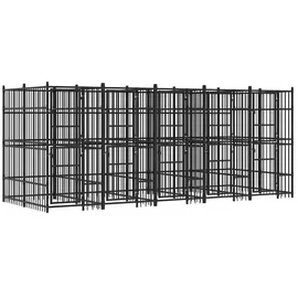 vidaXL Outdoor-Hundezwinger 9,22 m2 Stahl Schwarz