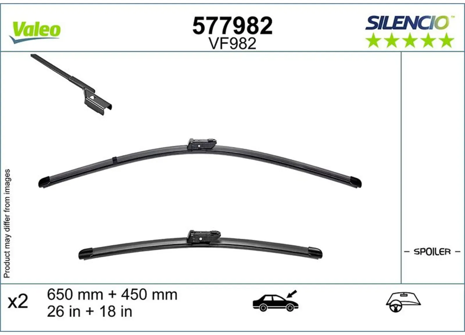 Valeo Silencio Flachbalken-wischer Set Vorne Passend Für Bmw 6 Kia Sportage Merc: Wischblatt Bmw: 0003090 Bmw: 3090 Mercedes-benz: A4208240200 Mercede