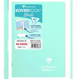 Clairefontaine 5x Koverbook Heft A5 48 Blatt liniert, Minze/Puderrosa 961773C