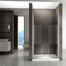 iflair Lima Duschtür rechts 100 x 195 cm grau teilsatiert 6 mm ESG DTMF 195