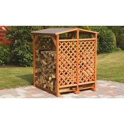 Brennholzregal 120 x 118 x 148 cm - Kaminholzregal aus Fichtenholz – Feuerholzregal für sicheren Holzvorrat – Holzlager für effiziente Lagerung