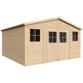 TIMBELA Gartenhaus 4,18 x 4,20 m Beige