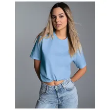 TRIGEMA Damen, Regular Fit T-Shirt 536202, Einfarbig, Gr. X-Small, blau (horizont), 042) - XS