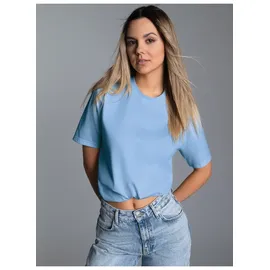 TRIGEMA Damen, Regular Fit T-Shirt 536202, Einfarbig, Gr. X-Small, blau (horizont), 042) - XS